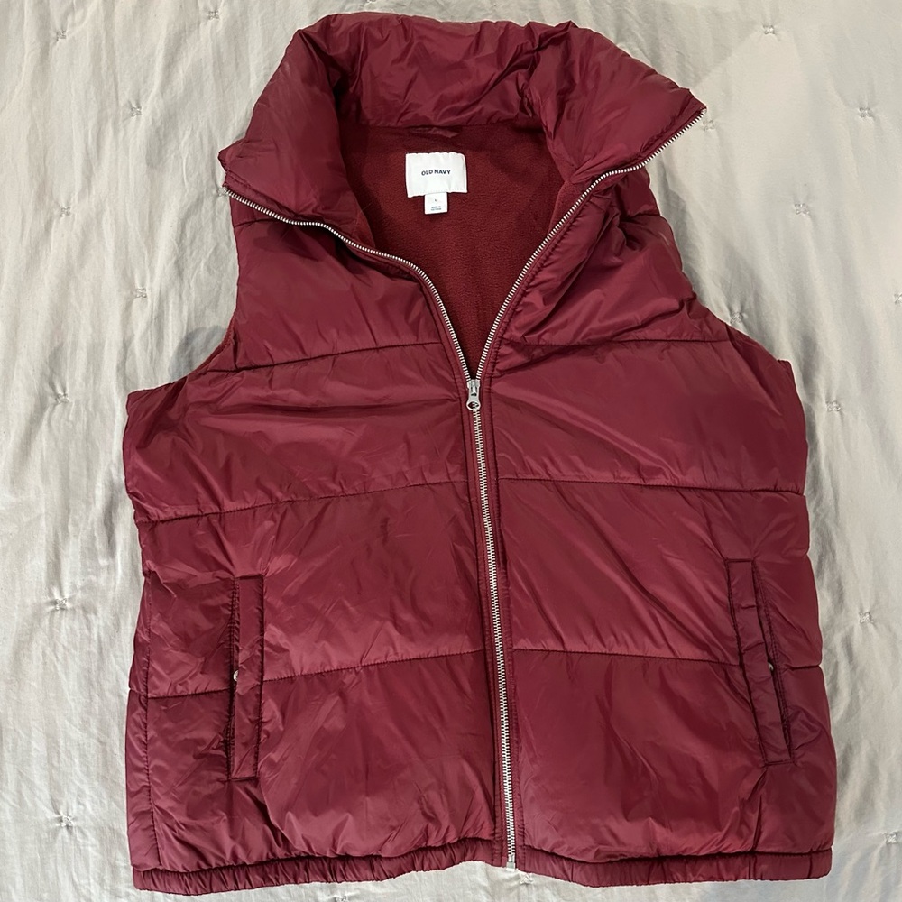 Old Navy Maroon Quilted Vest